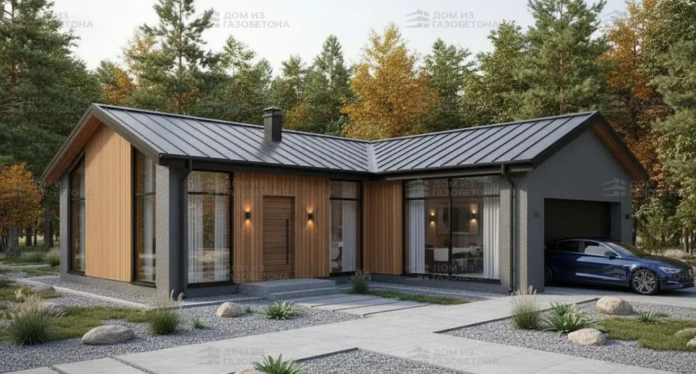 Проект Одноэтажный дом 13 на 17, 121 м2