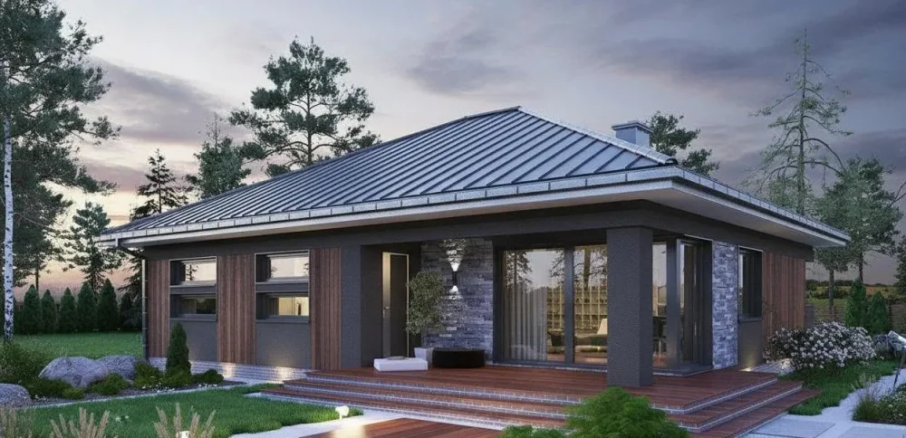 Проект Одноэтажный дом 13 на 11, 109 м2